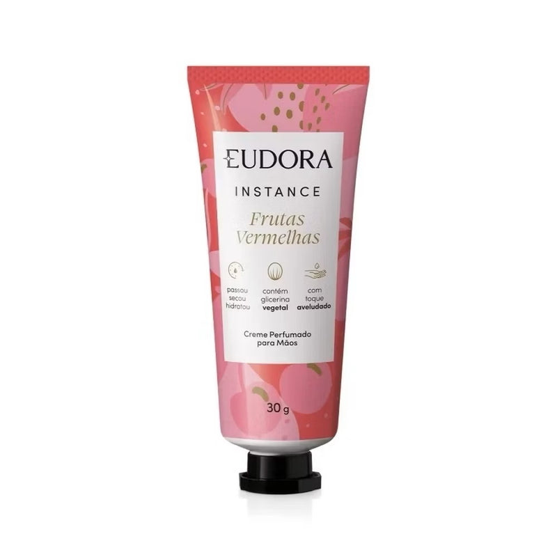 ￼Eudora Instance Frutas Vermelhas Creme Perfumado Maos 30g