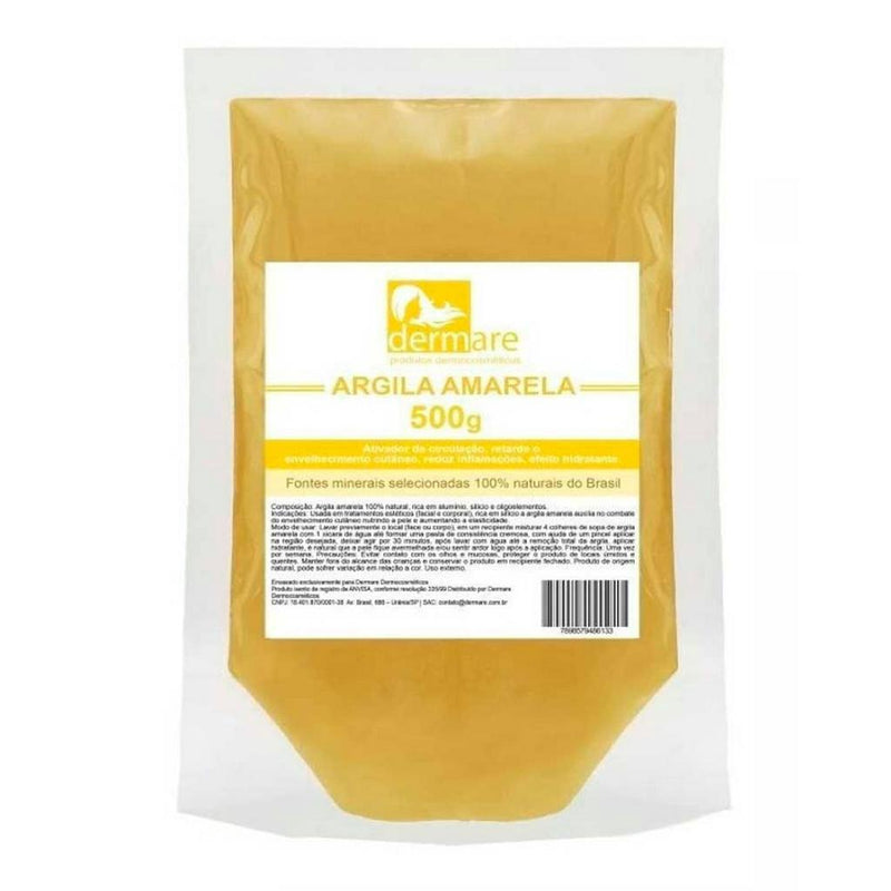 Argila AMARELA 500g Cabelo/Rosto/Corpo