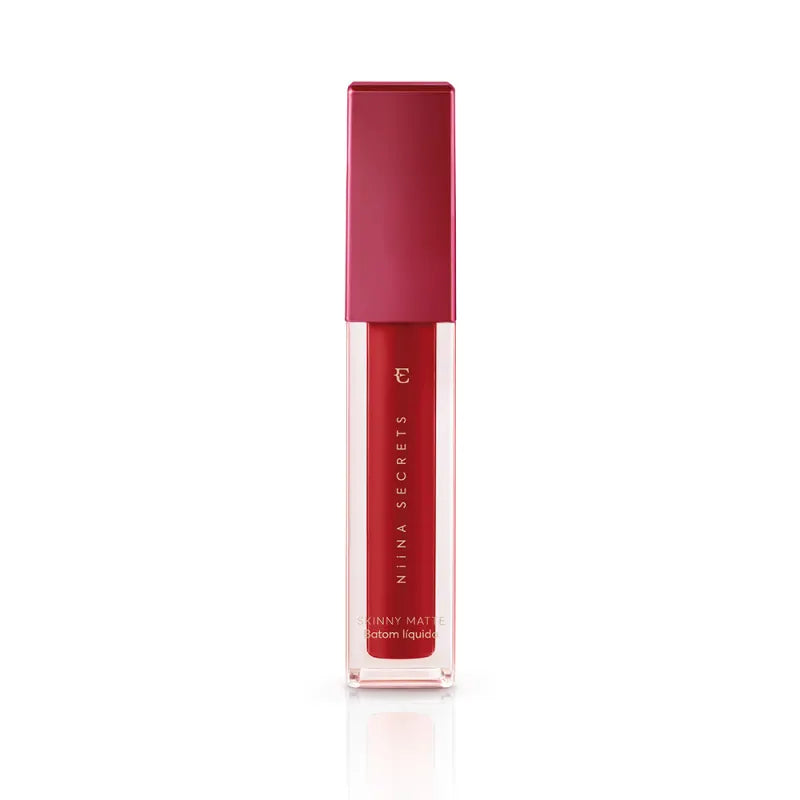 Batom Líquido Niina Secrets Skinny Matte Vermelho Hibisco 4ml